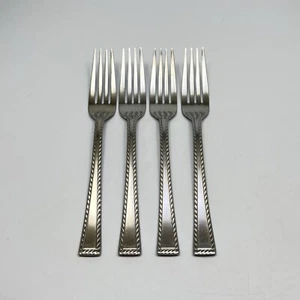 Oneida Stainless Panache Dinner Fork Rope Trim Flatware China 8in 4Pc Set - Picture 1 of 10