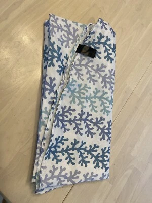 Cynthia Rowley 70” Round Tablecloth ONLY Blue Turquoise Gray Coral Beach Coastal - Image 1 of 3