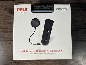 Pyle PDMIKT100 USB Microphone Podcast Recording Kit, Cardioid Condenser Mic - Picture 1 of 4