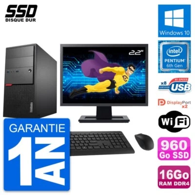 PC tour LENOVO M800 Pantalla 22" Pentium G4400 RAM 16Go GB 960Go Windows 10 Wifi - Imagen 1 de 4
