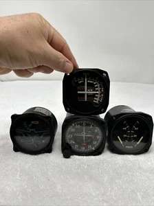 Lot Of 4 Vintage Airplane Instrument Panel Parts. Untested For Parts Only. - Bild 1 von 11
