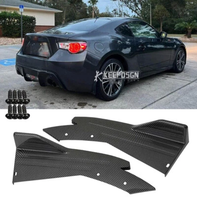 Pair Carbon Rear Bumper Fin Canard Splitter Diffuser Body Kit For Scion FR-S tC - Image 1 of 4