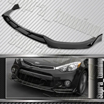 Front Bumper Spoiler Lip For 2014-2016 Kia Forte Koup Coupe 2DR (Painted Black) - Image 1 of 4
