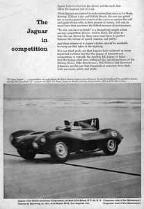 Jaguar D-Type 1956 Original Daytona Beach Racing Ad - Bild 1 von 1