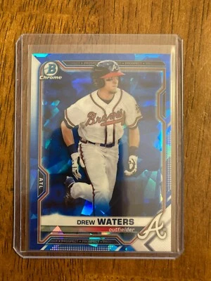 2021 Bowman Chrome Sapphire Drew Waters Atlanta Braves - Image 1 of 2