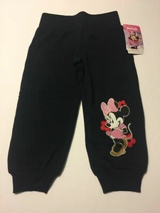 Disney Minnie Mouse Jogger Pants Girl's Size 2T Color Black NWT Girls sz 2 NEW - Picture 1 of 2