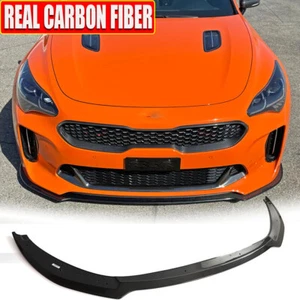 For Kia Stinger 2018-2023 REAL CARBON Front Bumper Lip Spoiler Splitter BodyKit - Picture 1 of 15