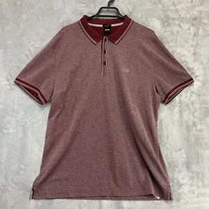 Hugo Boss Polo Shirt Burgundy Regular Fit Cotton Mens 3XL - Picture 1 of 8