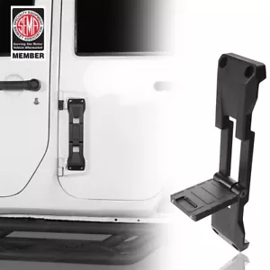 Black Aluminum Door Hinge Foot Climb Step for Jeep Wrangler JK & JL 2007-2023 - Picture 1 of 12
