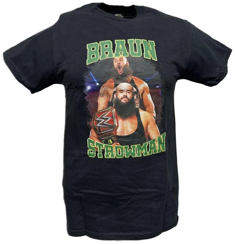 Braun Strowman Championship Belt Double Pose Black T-shirt Cover