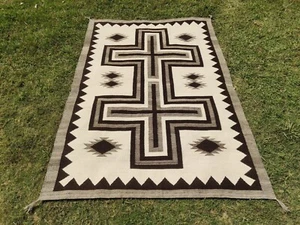 5x8 Wool Navajo Rug Southwest Pattern Housewarming Area Rug Native Wool Rug - Picture 1 of 15