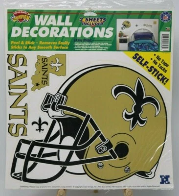 New Orleans Saints Football Wall Decorations Color Clings Champion Series NIP - Image 1 of 4