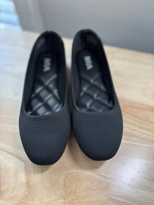 MIA Flats Womens 8 Black Brendy Knit Round Toe Slip On Shoes NEW Ballet Flats - Picture 1 of 8