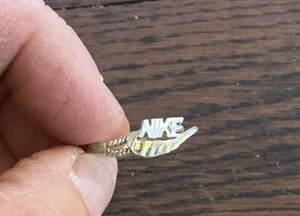 Vintage 925 Sterling Silver Nike Spellout 1980/90s Swoosh Ring Estate Sale Find - Picture 1 of 5