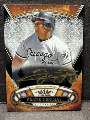 2015 Topps Tier One Frank Thomas Auto 1/1 One Of One White Sox HOF Gold Ink - Image 1 of 3