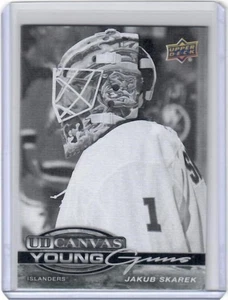 2025-26 Upper Deck Series 1 Jakub Skarek Young Guns Black White Canvas Card - Picture 1 of 2