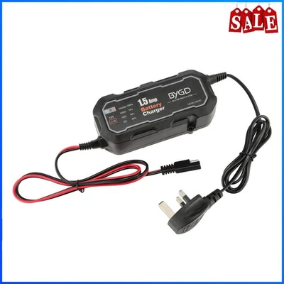 Smart Motorcycle Charger LCD Display 12V Smart Trickle Car Charger Maintainer - Image 1 of 4