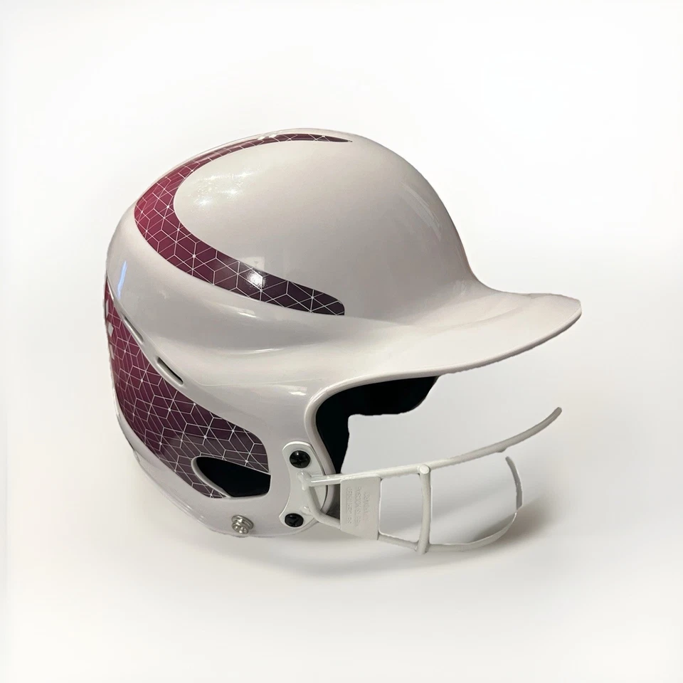 Girls white and pink softball helmet - Image 1 of 2