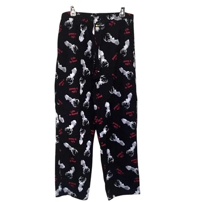 Life is Good Pijama Lounge Pantalones Nuevo Negro Gris Rojo Bucks Nuevo sin Etiquetas Foto 1 de 4