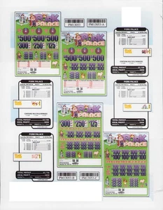 Pull Tab Tickets - Jar Tickets - Spiel - Halter - Pork Palace - 3 Siegel - Bild 1 von 1
