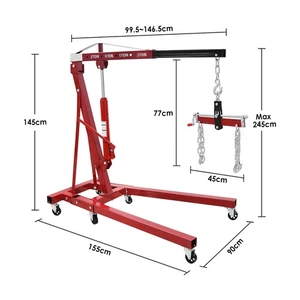 2 Ton Hydraulic Workshop Engine Crane Hoist Lift Stand Engine & Leveler Balancer - Picture 1 of 15