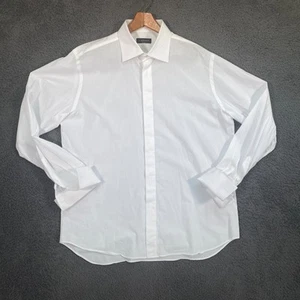 Canali Ceremony Shirt 17.5/44 White French Cuff Cutaway Collar Hidden Placket - Picture 1 of 19