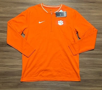 Chaqueta Nike Dri Fit Clemson Tigers Entrenadores Laterales 1/4 Cremallera Naranja Para Hombre Talla L Foto 1 de 4