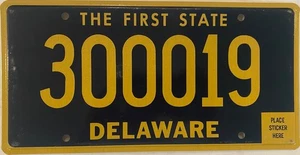 DE TRIPLE DIGIT 0 license plate 000 repeating number 300019 THE FIRST STATE - Picture 1 of 7