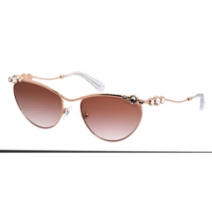 Swarovski SK 7017 401413 Silver Metal Cat-Eye Sunglasses Grey Lens - Picture 1 of 3