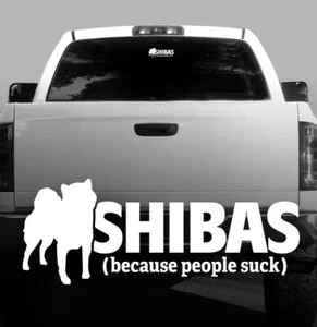 Shibas (because people suck) - Silhouette Vinyl Sticker Decal High Quality - Picture 1 of 1
