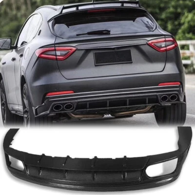 Kit de carrocería difusor de labios parachoques trasero de fibra de carbono real para Maserati Levante 2017-23 Foto 1 de 4