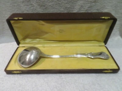 Gorgeous late 19th c French 950 silver soup ladle rococo style Veuve Compere - Image 1 of 4
