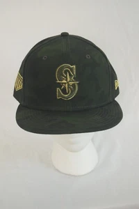 New ERA Seattle Mariners Camo Hat (Size 7 1/2) 2019 Armed Forces Day Green Gold - Picture 1 of 8