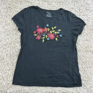 Xhilaration Womens Large Sleep Shirt Black Short Sleeve Bonita - Picture 1 of 5