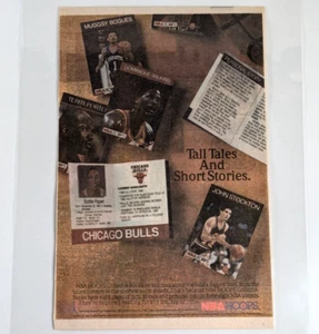 NBA Hoops Collect-A Book Ad 1990 Laminado Vintage Scottie Pippen Promo Arte de Pared - Imagen 1 de 6