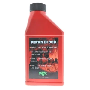 Perma Blood 16 Oz - PERMANENT Fake Blood! Perfect for Haunts, Gore, and Props! - Picture 1 of 10