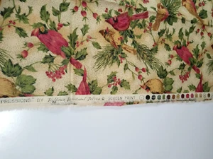 Hoffman International Fabrics Winter Impressions Birds 32" x 22"  100% Cotton - Picture 1 of 2