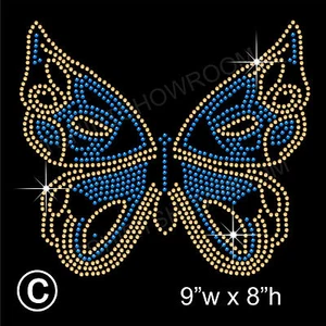Piedra de pedrería mariposa / transferencia de diamantes Hotfix planchado aplicaciones +A - Imagen 1 de 1