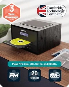 Bluetooth DAB+ Radio & CD Player | 40 Watt Mains Powered Hifi System for Home... - Picture 1 of 12