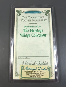 DEPARTMENT 56 Heritage Village Collection UNIQUE POCKET PLANNER Checklist LIST - Picture 1 of 5