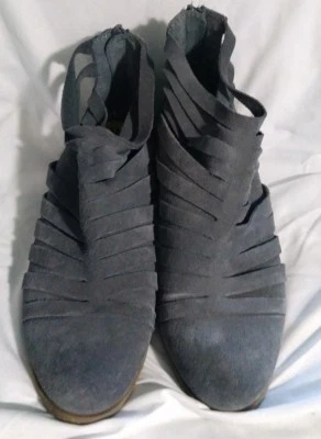 Mujer Sandalia Bota Carlos Santana Tacones Cremallera Trasera Tobillo Talla 9 Gris Foto 1 de 4