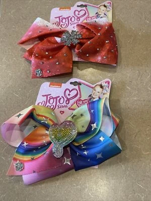 2x NUEVOS ((JoJo Siwa)) Arcos para el cabello grandes de firma **Arco iris e invierno Navidad** Foto 1 de 3