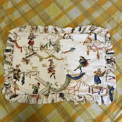 Robert Kaufman “Musical Gentleman” Pillow Cover Vintage Musician Print - Image 1 of 4