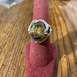 925 Sterling Wechselstein Ring kommt mit 4 verschiedenen Steinen Größe 7 - Bild 1 von 14