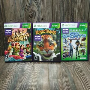*3* KINECT XBOX 360 Games Lot Tested Kinectimals +Adventures +Sports Season Two - Picture 1 of 13