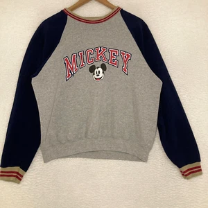 Vtg Disney Design Mickey USA Made Sweatshirt Womens M Crewneck Raglan Sleeve 90s - Picture 1 of 9