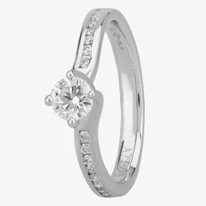 Colección 1888 Platino Corte Brillante Diamante Conjunto de Hombro Anillo Torcido... - Imagen 1 de 3