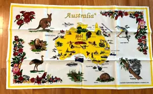 Asciugamano per cucina, mappa Australia, animali, 31 x 18 nuovo, nuovo mai usato, portato - Foto 1 di 9