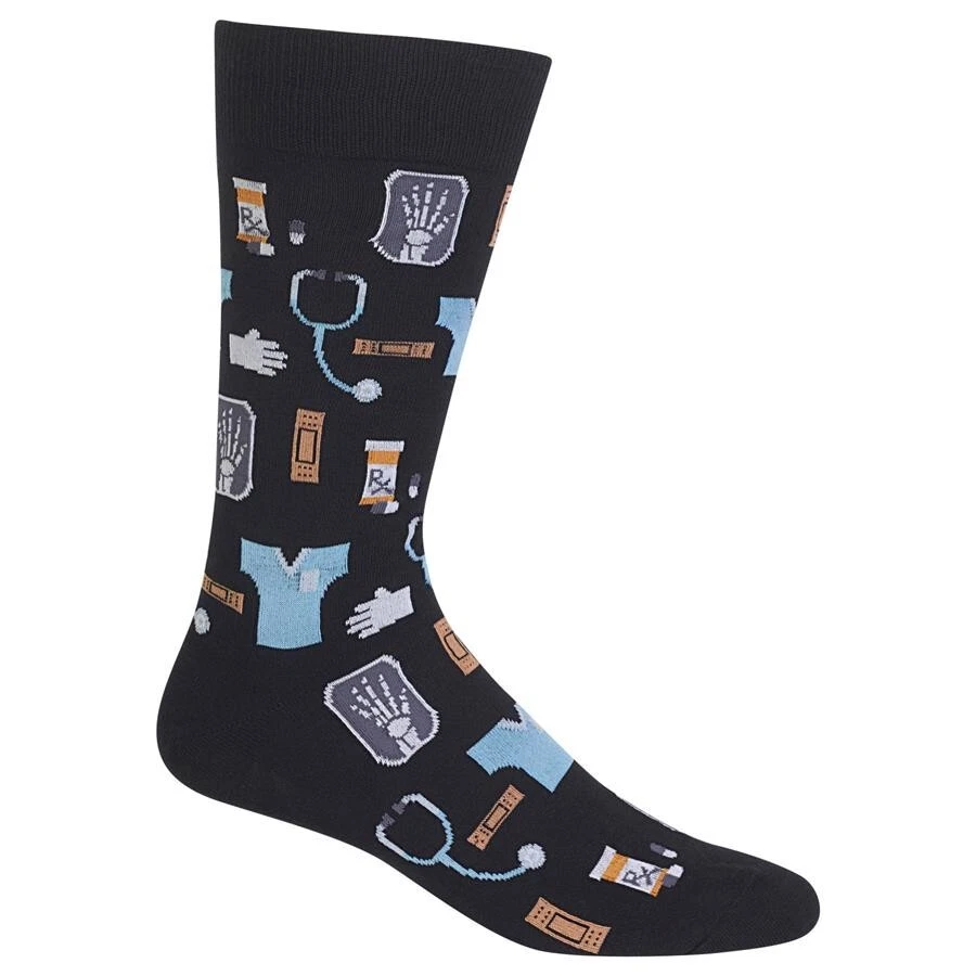 Calcetines Medical Icons para hombre talla 10-13 negros Hot Sox moda Ouch nuevos Foto 1 de 1