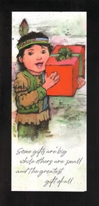 Niño nativo americano con tarjeta de Navidad de regalo con sobre a juego - Imagen 1 de 3